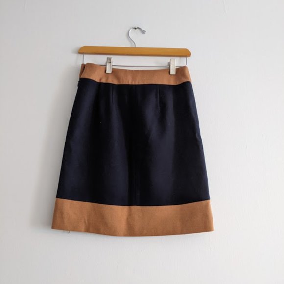 Ann Taylor Loft A-Line Navy and Tan Skirt Size 00P - Picture 6 of 11